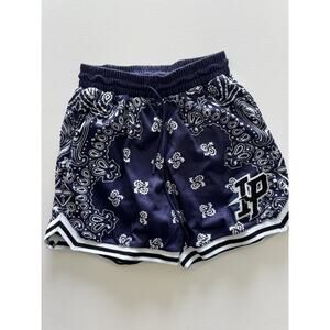 Inaka Power Graphic Mesh Shorts Paisley Small Blue NWT